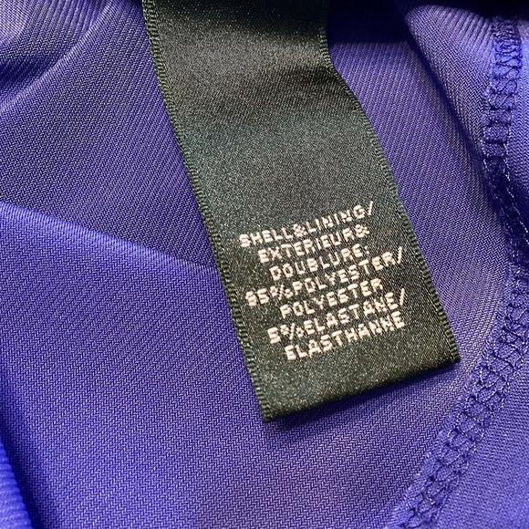 Lauren Ralph Lauren Dress Sz 16 Blue Faux Wrap Business Night Out Date Lined EUC - Picture 7 of 8
